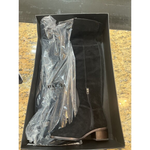 Coach Womens Black Lucia Suede Leather Over Knee Riding Boots Size 5MSRP $375 - Picture 8 of 8